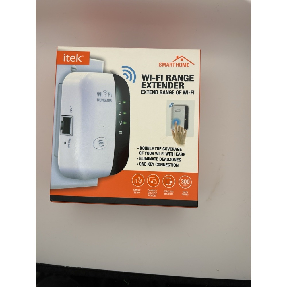 itek Smart Home Wi-Fi Range Extender 300 Mbps Dual Band White